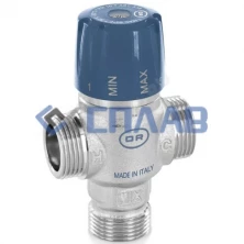 Клапан смесительный термостатический латунь 518 Ду 20 Ру10 НР Kvs=1.3м3/ч Tmax=65С OR 0518.020